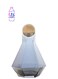 Glass Water Bottle With Six Edge And Wooden Stopper Grey