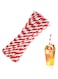 100 PCS Eco-Friendly Red &amp; White Striped Paper Straws for Milkshakes, Coffee, Lemonade - 0.24" x 7.75" - Ideal for Parties, Cafes, and Home Use - Stylish Drinking Straws