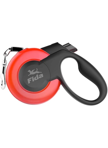 Fida Heavy Duty Retractable Dog Leash for Medium Dog up to 55lbs/25kg, MARS UFO Series, 16ft Tape Red Medium
