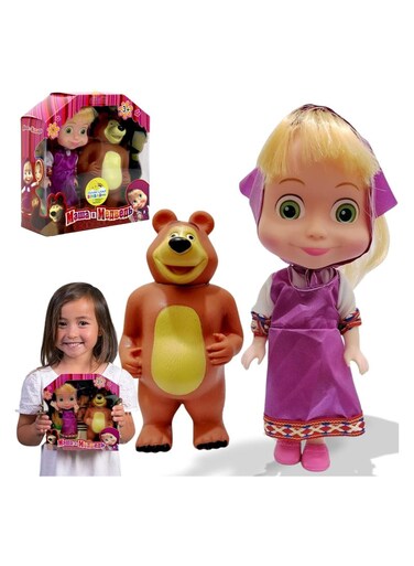 Generic Masha And The Bear 15 Cm Doll, Famous Cartoon, Ideal Gift Set For Girls Kids