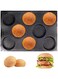 KBTBAK Black Perforated Silicone Hamburger Bun Pan, Non-Stick Baking Pan for Making Buns
