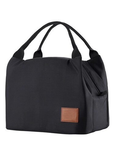Khazna Lunch Bag Bento Bag, Insulated Lunch Box Men Adult Lunchbox Lunch Tote Reusable Meal Prep Container Bag Bento Box Cooler Bag for Students Ladies Men Picnic Work Outdoor Office (Black)