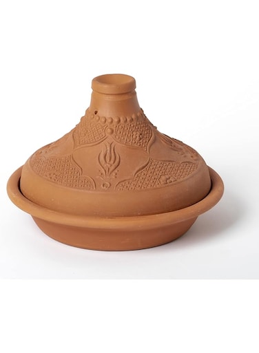 Luksyol clay pot for cooking - Handmade tagine pot moroccan for cooking - Lead free earthenware pot - 100% natural &amp; Safe for Health - eco friendly terracotta pots - طاجن مغربي - (Large)