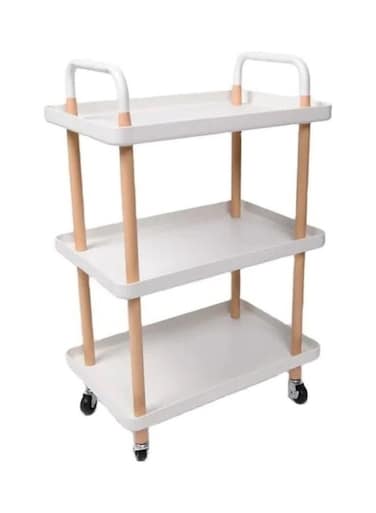 3-Tier Storage Trolley White 50x34x84cm