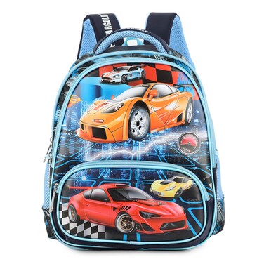STARGOLD Stylish &amp; Spacious Kids Backpack &ndash; 3D Cartoon &amp; Racing Car Design (34 x 28 x 16 cm), SG-BP222
