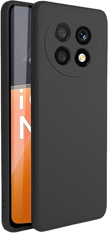 Case for Huawei nova 12i 2024, Liquid Gel Rubber Bumper Case Nova 12i with Soft Microfiber Lining Cushion Slim Hard Shell Shockproof Protective Cover for Huawei nova 12i 2024 (Black)