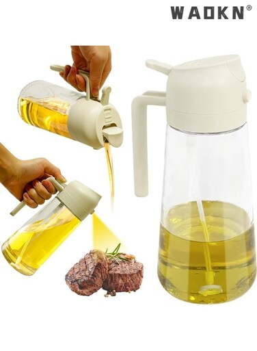 Oil Sprayer for Cooking, Olive Oil Sprayer, Pour and Spray Kitchen Storage Bottle,Olive Oil Sprayer for Air Fryer Large Capacity Durable Glass Oil Sprayer ,2 in 1 Spray Design Oil Dispenser Bottle Auto Flip Olive Oil Sprayer Leakproof Glass Vinegar Sprayer for Kitchen Cooking BBQ Air Fryer Roasting Salad Baking Grilling