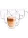 Double Wall Glass Coffee Mugs 350ml Set of 6, Insulated Glass Mugs, Aesthetic Clear Cups, Unique Gift Box