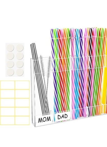 Straw Storage Rack 24x16.5x2.5cm, 1 Piece, Dust-Proof &amp; Space-Saving