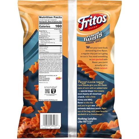 Fritos Honey BBQ Flavour Twists Corn Snacks, 283.5g