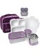 Stainless Steel Bento Lunch Box for Adults and Kids, 3 Compartments Large Leakproof Meal Prep Food Container for Men,Women Work or School Lunch Box,720ml,Purple