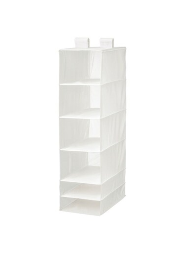 Storage with 6 Compartments, White, 35x45x125 cm