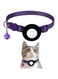 SimpleThings Airtag Cat Collar, Apple Air Tag Cat Collar with Safety Buckle and Bell, Reflective Cat Collar in 3/8" Width with Airtag Holder for Small Pets Cats Puppies Kitten