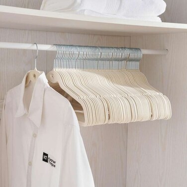 Home Beige Velvet Suit Hangers with Notches - 60 Pack