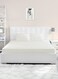 East Twin/Double Size Fitted Sheet   Soft 400TC Sateen Cotton Material   White Color   1 Fitted Sheet 120 X 200 Cm With 40 Cm Deep Pocket  Suitable For Double Size Mattress