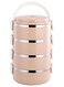 4 Stackable Lunch Box, Portable Stainless Steel Bento Box Food Storage Portable Thermal Cylinder With Silicone Sealing Ring Design, for Workers, Picnic, School, Office (Beige)