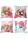 Flowers Cushion Cases Floral Pillow Home Decor(18x18 inch), Shabby Chic Floral Pillow Cases Chic Sofa Pillow Covers Chic Cotton Pillow Covers Distressed Style Pillow Covers for Sofa Living Room
