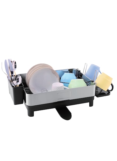 Large Dish Drying Rack With Swivel Drain Spout &ndash; Stainless Steel Kitchen Organizer