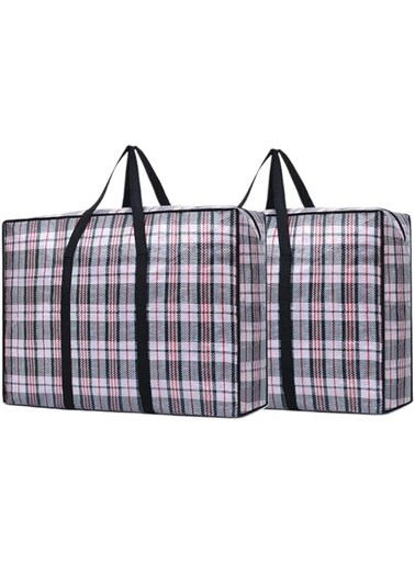 [2 Pack] Extra Large Moving Bags with Strong Zipper &amp; Carrying Handles, Reusable Storage Bag for Blanket, Clothes, Moving Supplies, Foldable Duffle Bag for Shopping or Travel,90 x 50 x 30 cm