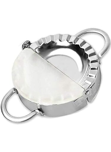 AUAM Stainless Steel Dumpling Empanada Ravioli Maker Press Pierogi Mold - Wonton Mould, Easy-tool for Dumpling Wrapper Dough Stamp Cutter Pastry Pie Making (Light Gray, 5 inch)