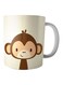 Print Monkey Printed Coffee Mug White/Beige/Brown
