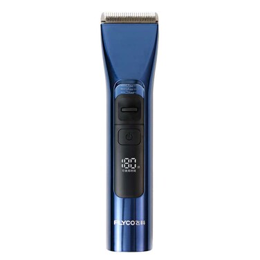 FLYCO Rechargeable FC5916/FC5915 Electric Hairdresser Intelligent LED Display Full Body Waterproof 180-Minute Battery Life Titanium Ceramic Head - Blue