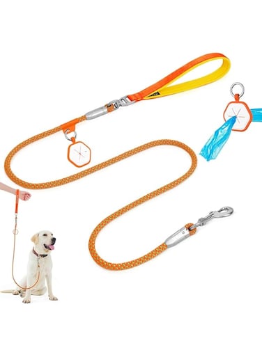 Azonee Dog Leash for Walking, Puppy Dog Leash, Hands-Free Dog Crossbody Leash, 5.2ft High Strength Leash with Padded Handle and Dog Poop Bag Holder, Pet Non-Slip Leash for Small, Medium and Large Dogs