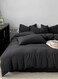 Home Single Size 4 piece Bedding Set Without Filling, Washable Cotton Black Color.