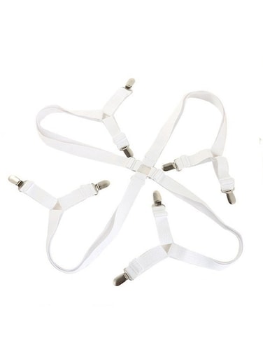 Straps Bed Sheet Holder Straps, Fitted Sheet Clips Adjustable Elastic Crisscross Suspenders Bedding Accessories Bed Sheet Fasteners for Corners, Fit Round and Square Mattresses