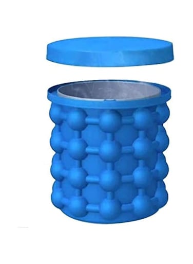 Silicone Ice Cube Maker Genie By Primex - Space Saving Ice Cube Mold With Revolutionary Design - Nontoxic Easy Release Ice Bucket With Airtight Lid For Odorless Ice Cubes Magic Ice Wizard Gift