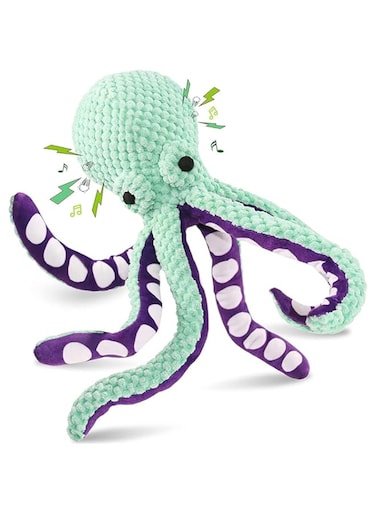 Petcronies Dog Squeaky Toy Octopus, Interactive Dog Toy, Durable Dog Toys, Anti-Anxiety Soft Puppy Plush Dog Chew Toys for Small Medium Large Dogs Reduce Boredom Cleaning Teeth