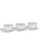 Harmony Ceramic Bowl with Tray Set of 4, White
