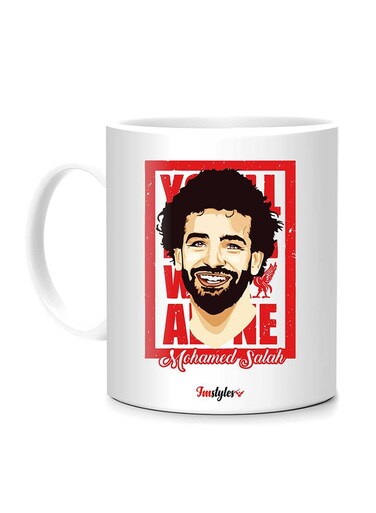 Styles Mohammed Salah Photo Retro Printed Mug White/Red/Black