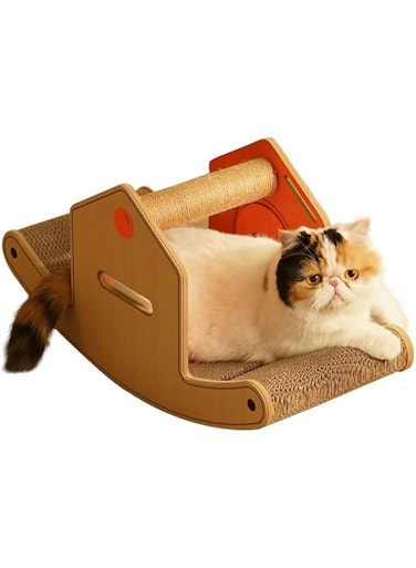 NeoStyle New Cat Scratcher, Rocking House Cat Scratching Board Nest, Small Sofa Cat Scratching Board, Wear-resistant and Non-dusting(Rocking House (57 * 29.5 * 24))
