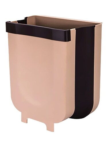 Plastic Trash Bin Beige 17.5x25.3x28.6cm