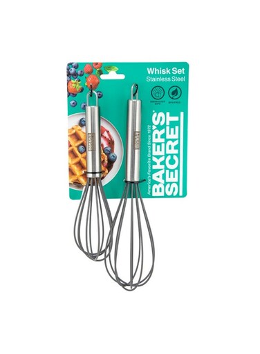 Secret 2pcs Silicone Whisk Set &acirc;&euro;&ldquo; High-Quality Kitchen Tools for Whisking, Mixing &amp; Durable Baking Use