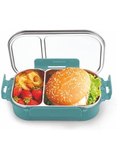 Signoraware 750ml Slim Stainless Steel Lunch Box with Partition Small, Food Grade BPA Free, Containe