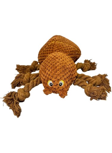 Cotton Rope Dog Squeak Toy, Brown Spider Aggressive Chewers, Durable Dog Squeaky Toys, Stuffed Animals Toys with Cotton Material, Durable Chewing Toys