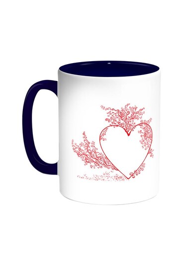 Romantic Printed Coffee Mug Blue/White