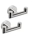 NearMoon Bathroom Double Towel Hook- SUS304 Stainless Steel Robe Towel Holder, Heavy Duty Double Coat Hook for Bathroom Livingroom Kitchen Wall Mounted, 2 Pack (Chrome Finish)