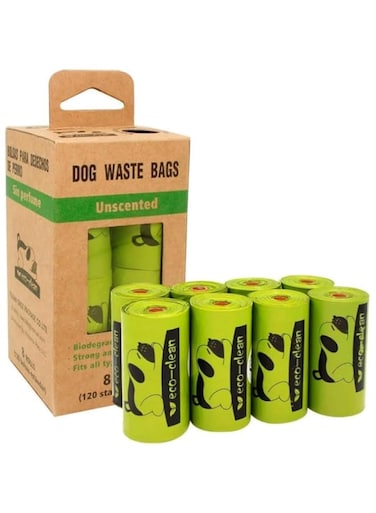 Mumoo Bear Poop Bags Biodegradable, 8 Rolls/120 Counts, Dog Waste Bags, Refill Rolls Unscented Compostable Bags, Leak-Proof, Easy Tear-Off