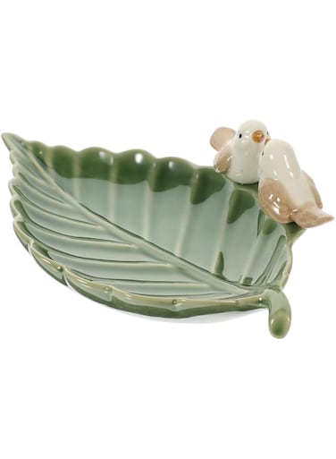 NALACAL Decorative Tray Leaf Trinket Dish Ceramic Ring Dish Holder Bird Jewelry Dish Vintage Trinket Tray Key Coin Holder Candy Bowl Boho Aesthetic Room Decor for Bracelets Earrings Rings