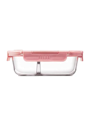 Portable Lunch Box Pink/Clear 19.6 x 14.5 x 6centimeter