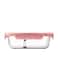 Portable Lunch Box Pink/Clear 19.6 x 14.5 x 6centimeter