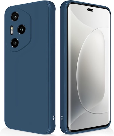 Case for Honor 300 Pro 5G, Liquid Gel Rubber Bumper Case with Soft Microfiber Lining Cushion Slim Shockproof Protective with Camera Protection Cover for Honor 300 Pro (Blue)