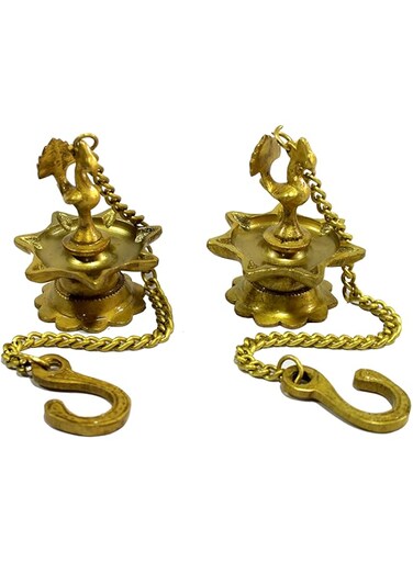 eSplanade Wall Hanging Brass Diya with Bells