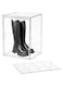 Angju Shoe Storage Box,Large Clear Stackable Plastic Storage Bins,Boot Shoe Box Organizers with an Adjustable Divider, Big Display Storage Box with Lids, Dustproof Protection Showcase