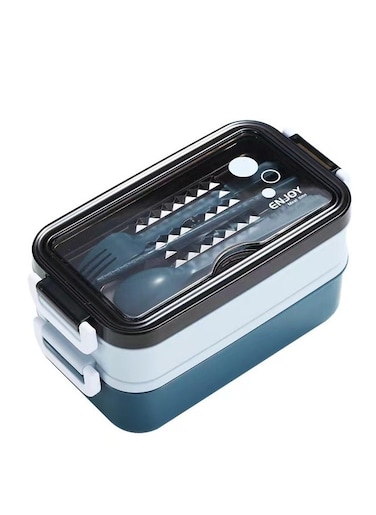 Large-capacity Double-layer Insulated Lunch Box with Cutlery for Teenagers and Workers at School Classroom Canteen Back to School Portable Lunch Box Home Kitchen Supplie