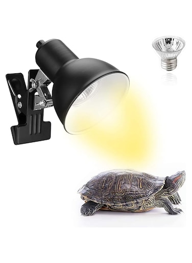 KASTWAVE 25W Reptile Heat Lamp, Basking Spot Lamp for Aquarium with Holder, UVA UVB Clamp Lamp with 360&deg; Rotatable Clip and Switch for Turtle Lizard and Other Reptiles (with 1 Bulbs)