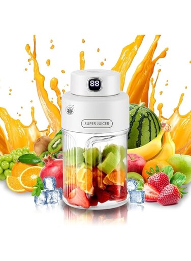 Super USB Juicer &ndash; Portable Rechargeable Blender for Smoothies, Shakes, &amp; Juices &ndash; 500mL Manual Juicers,Personal Juicer with Powerful Motor, 6 Stainless Steel Blades,